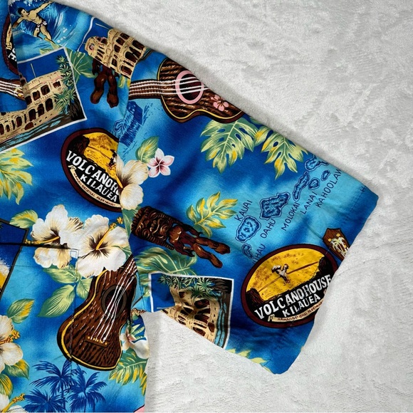 Palmwave Men Hawaiian Button Up Floral Shirt Honolulu Colorful Size L EUC - Picture 4 of 11